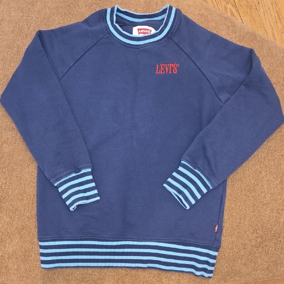 Levi's Youth Sweatshirt Pullover Medium 10-12 Years Cotton Polyester Blue Y2K - Picture 1 of 4